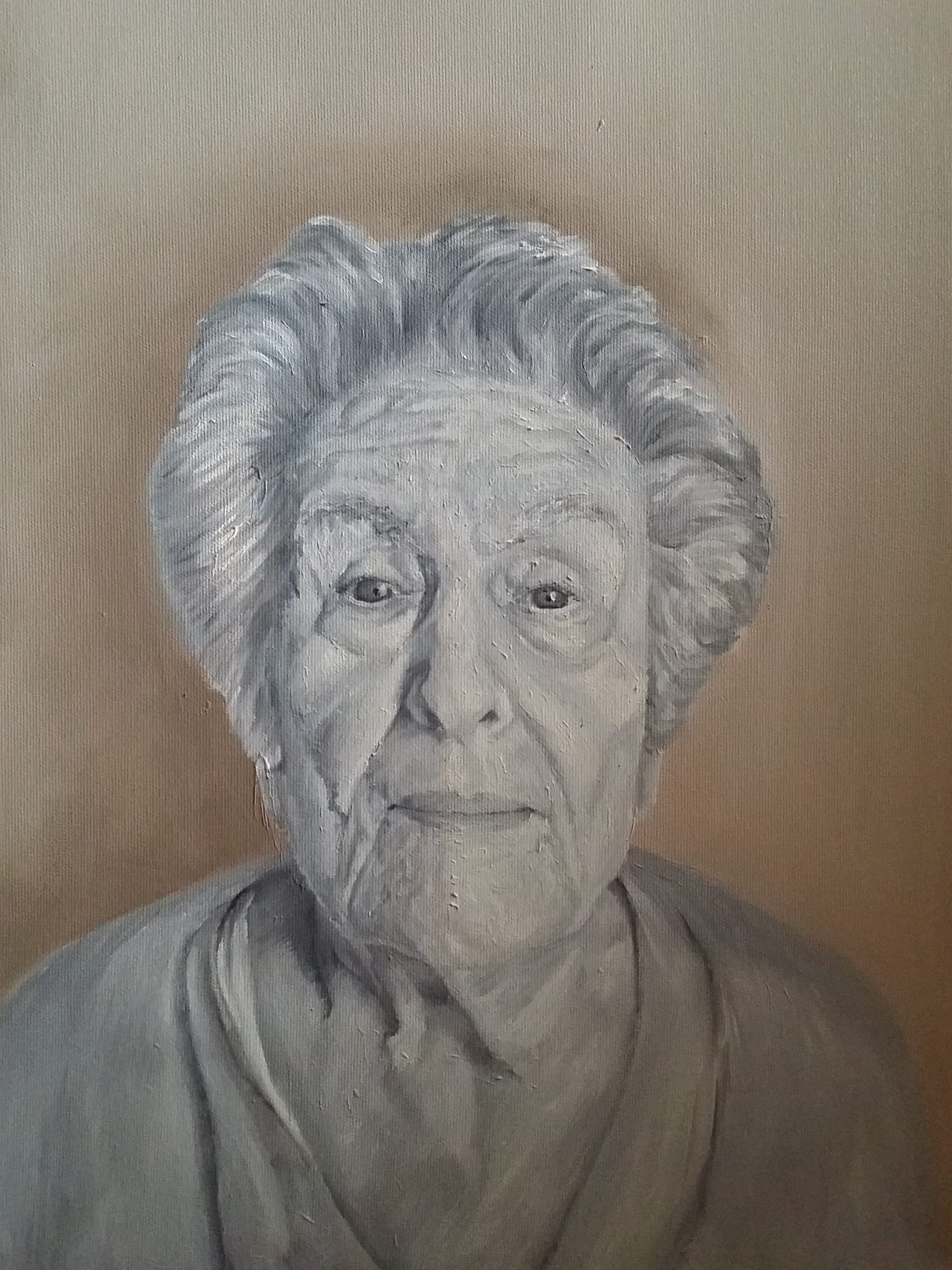 Ritratto olio su tela "Zia Masca"